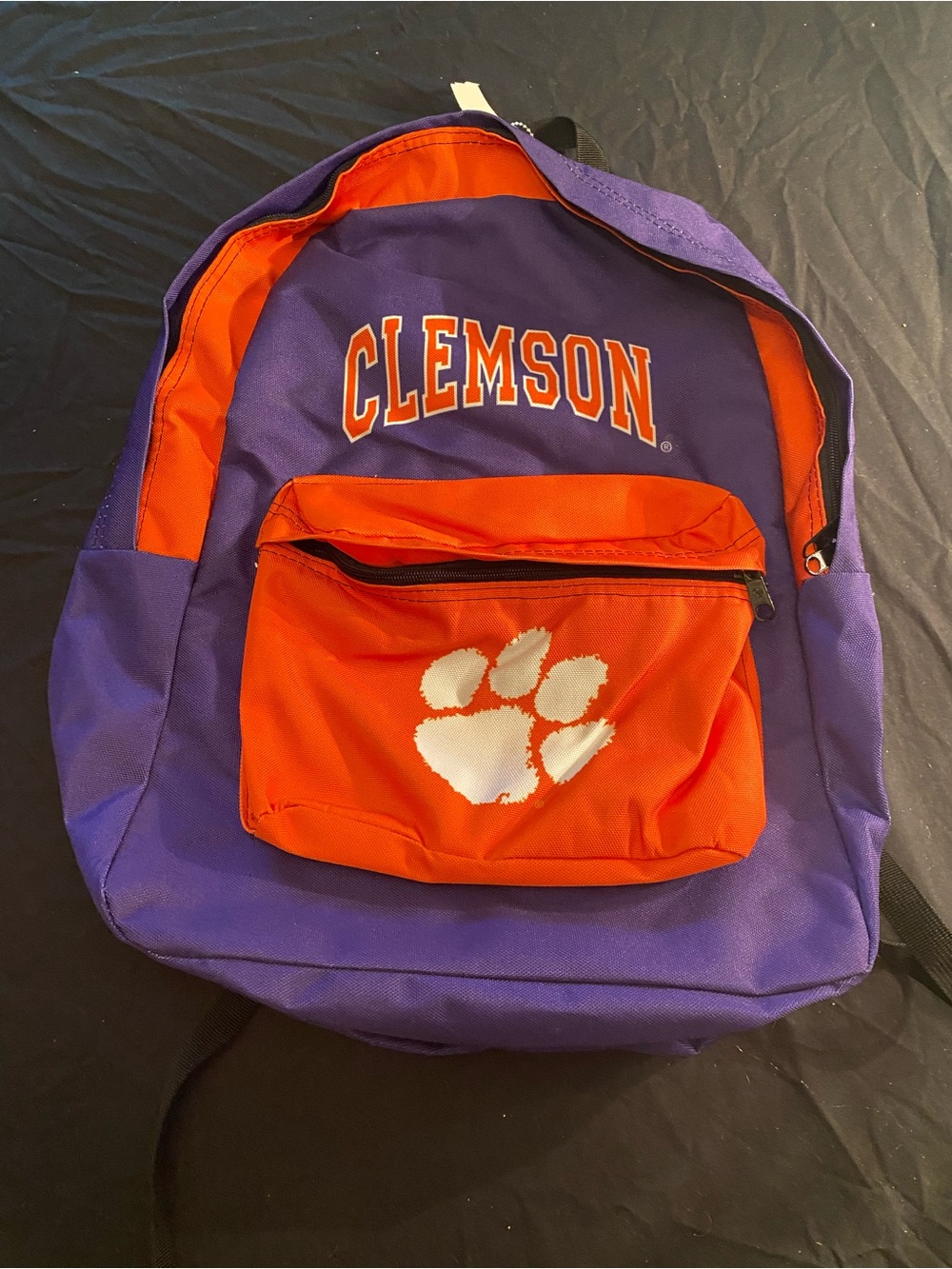 Clemson Purple & Orange Backpack with Paw Logo